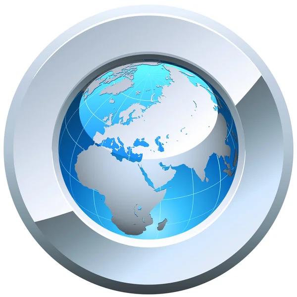 Bouton globe — Image vectorielle