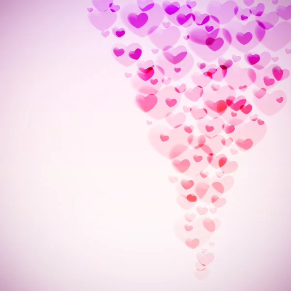 Cartão de Valentim com brilhantes formas de coração . — Vetor de Stock
