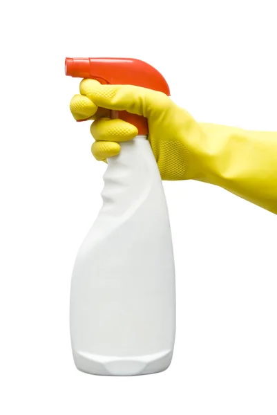 Spray in de hand — Stockfoto