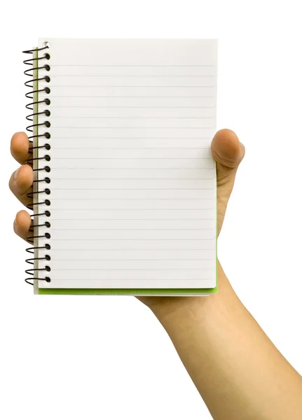 Notebook i hand — Stockfoto