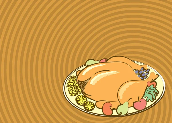 烤火鸡和文本的 holiday.vector 感恩节这一天 — 图库照片