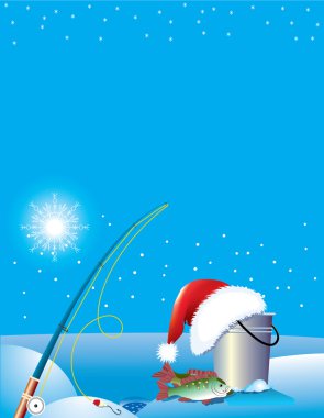 Santa asd fishing clipart