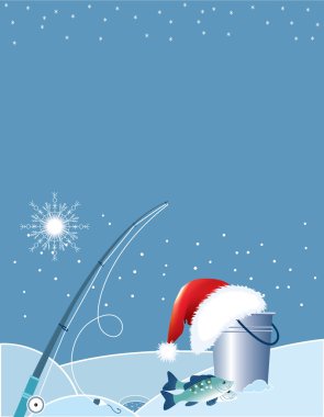 Santa asd fishing clipart