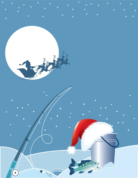 Santa asd pêche — Image vectorielle
