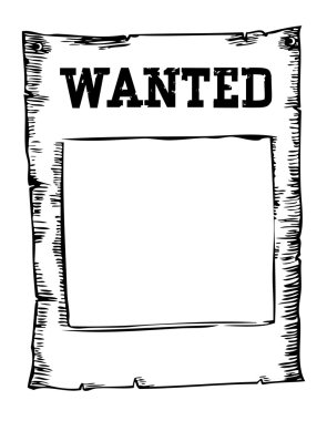 Wanted paper background clipart