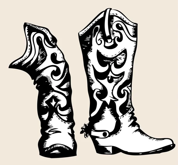 Cowboy shoes — Stock Vector
