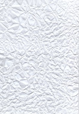 Crumpled paper.White background texture clipart