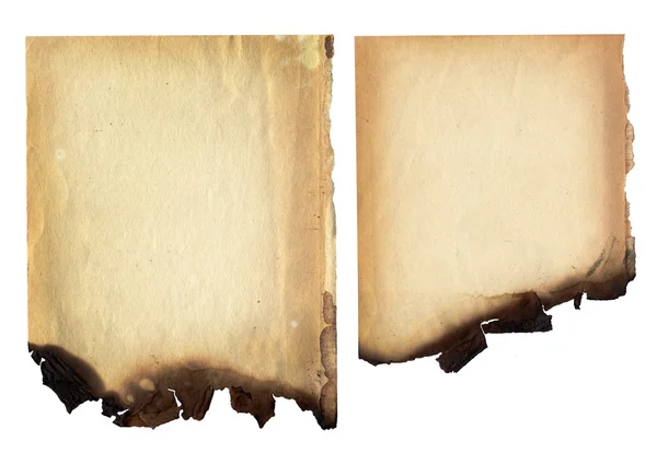 Burnt Paper Edge Background White — Stock Photo, Image