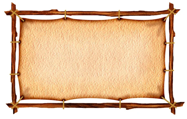 Textura Papel Velha Madeira Sticks Background Branco — Fotografia de Stock