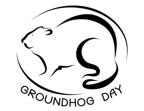 День Groundhog Текстом Векторна Графічна Листівка — стоковий вектор