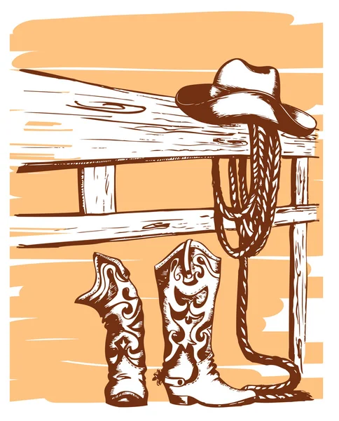 Elementi Vettoriali Cowboy — Vettoriale Stock