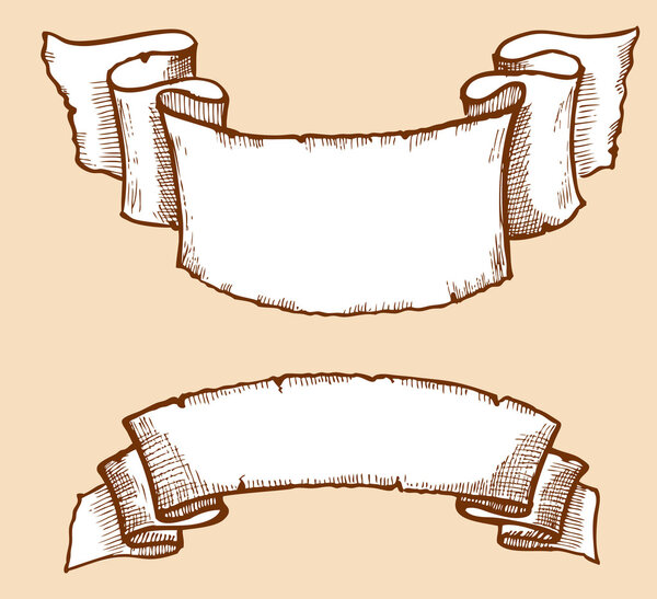 Vector old scroll for text