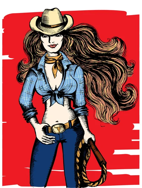 Cowgirl. — Vetor de Stock