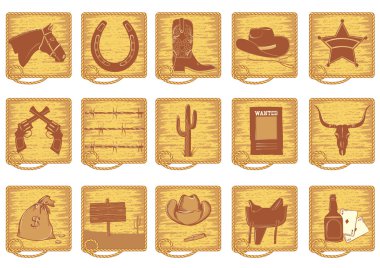 Vector cowboy symbols for design clipart