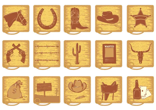Vector cowboy symbols for design — Wektor stockowy