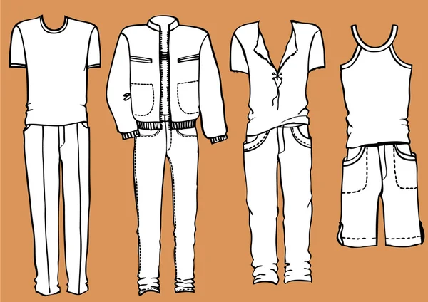 Μόδα casual ρούχα για εικόνα γραφικού man.vector . — Διανυσματικό Αρχείο