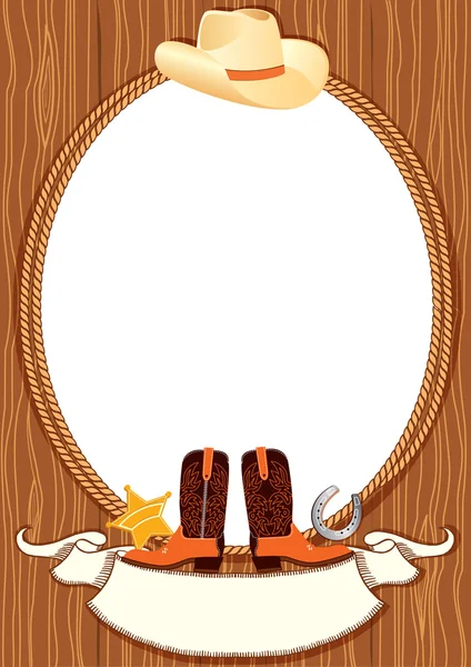 Cowboy poster background for design with cowboy elements.Vector — Stock ...