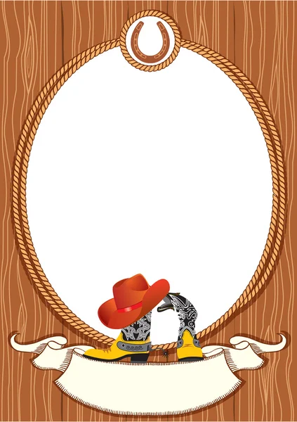 Fond Affiche Cowboy Pour Conception Avec Des Éléments Cowboy — Image vectorielle