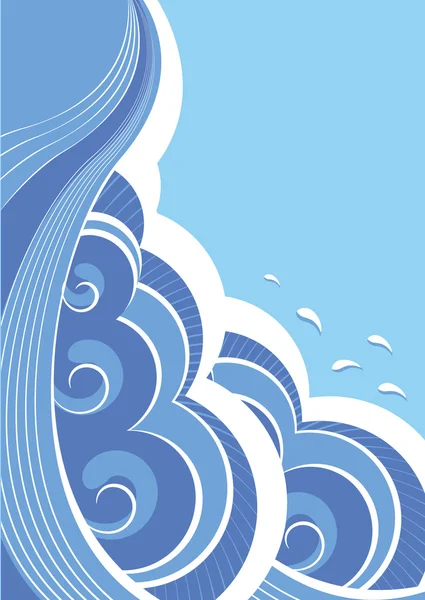 Abstrakte Meereswellen. Vektorillustration der Meereslandschaft — Stockvektor