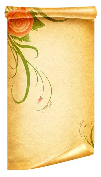 Floral vintagel background.old papier scroll — Stockfoto