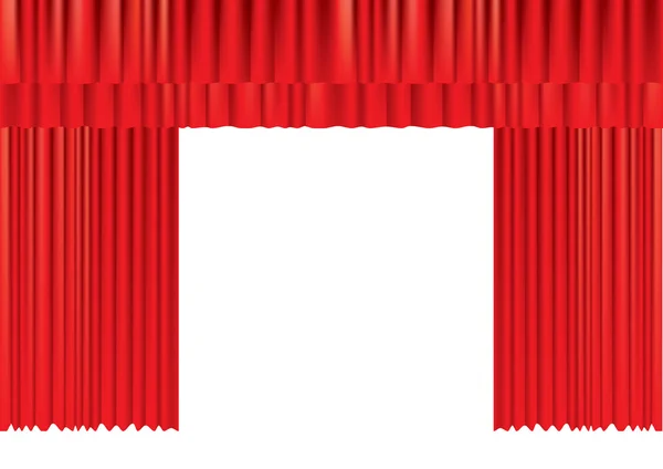 Piros színházi függöny. Vektor — Stock Vector