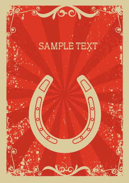 Cowboy old paper background for text with horseshoel. — стоковый вектор