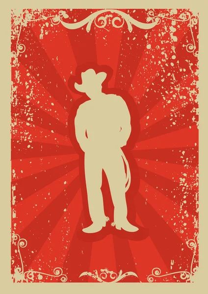 Graficzny obraz kowbojem poster.vector z tło grunge — Wektor stockowy