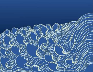 Abstract sea waves. Vector illustration of sea landscape clipart