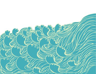 Abstract sea waves. Vector illustration of sea landscape clipart