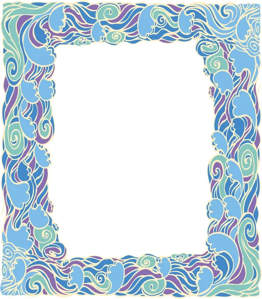 Frame with abstract wave decoration.Vector background — Stock Vector