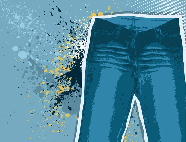 Jeans background.Vector gunge ganga — Vetor de Stock