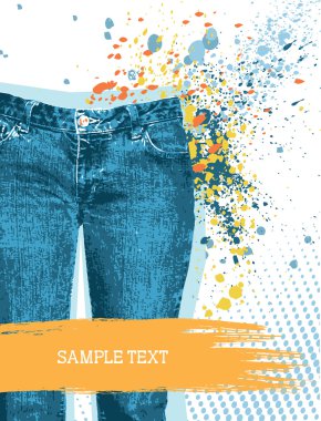 Jeans background.Vector gunge denim clipart