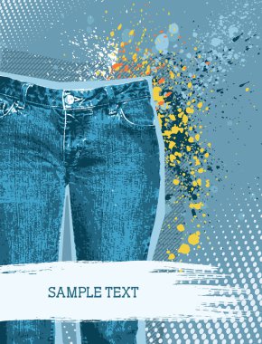 Jeans background.Vector gunge denim clipart