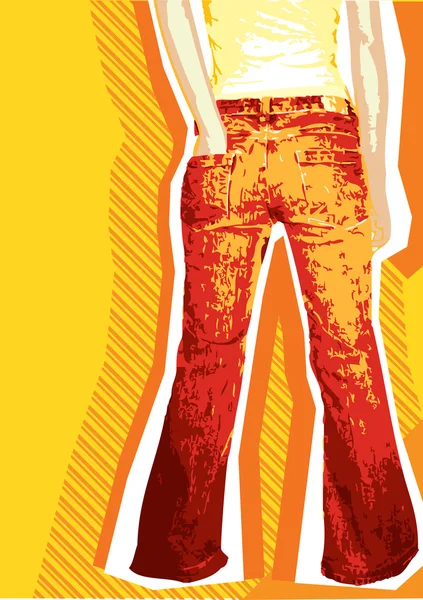 グランジ要素 .retro セントと設計のための jeans.denim の背景 — ストックベクタ