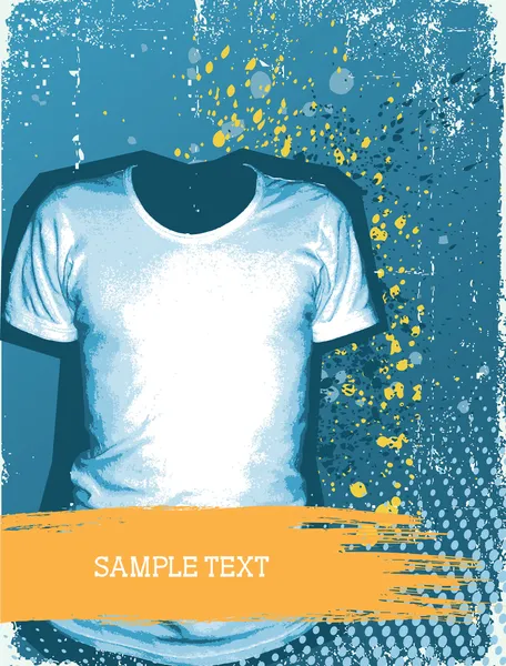 Camiseta de hombre. Fondo grunge vectorial para diseño con moda e — Vector de stock