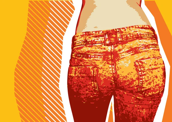 Jeans.denim Hintergrund für Design mit Grunge-Elementen — Stockvektor