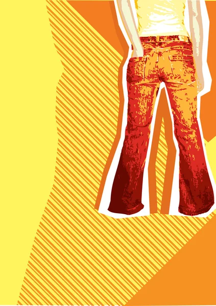 グランジ要素 .retro セントと設計のための jeans.denim の背景 — ストックベクタ