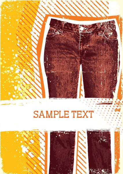 Džínové pozadí pro design s grunge prvky pro text.jeans — Stockový vektor
