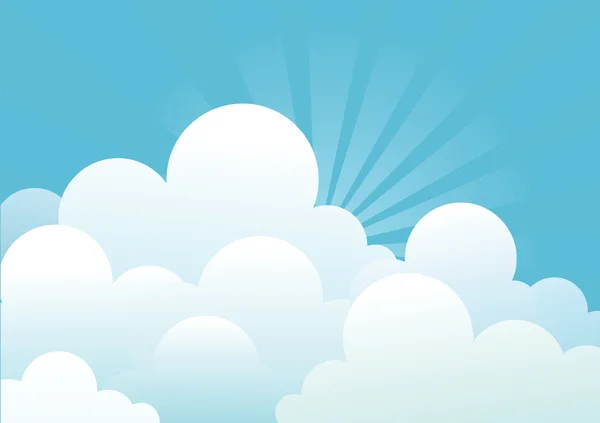 Modrá obloha s krásným clouds.vector obrázek — Stockový vektor