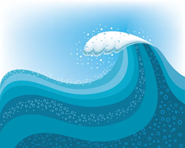 Big wave in ocean.Water background — Stock Vector