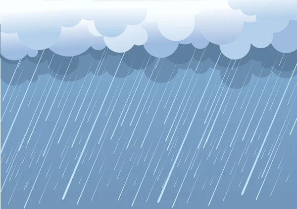 Rain.Vector εικόνα με μαύρα σύννεφα στην υγρή ημέρα — Διανυσματικό Αρχείο