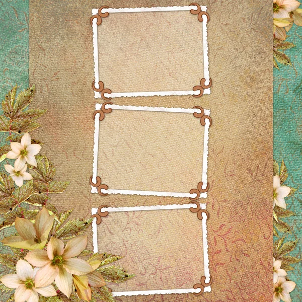 Hintergrund mit Rahmen und Blumen — Stockfoto