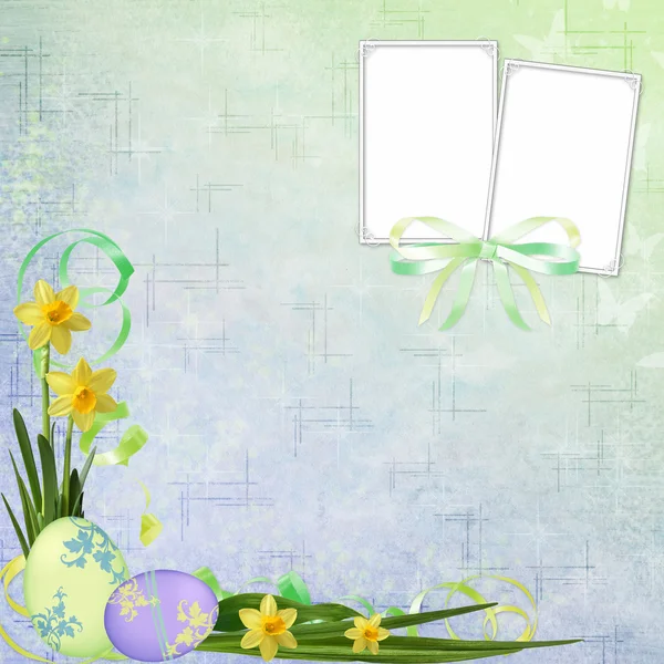 In de lente of Pasen achtergrond met frames — Stockfoto