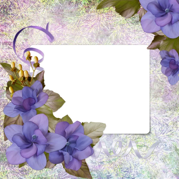 텍스트에 대 한 장소를 가진 꽃 인사말 카드. — 스톡 사진