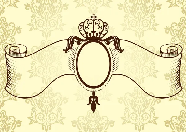 Лента с короной в винтажном стиле — стоковый вектор