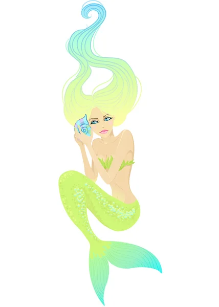 stock vector Mermaid on white background. Vector illustration