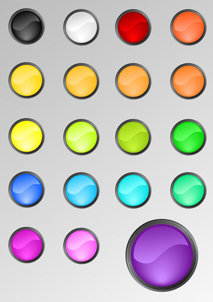 Round buttons set. Vector illustration