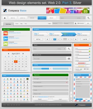 Web design elements set. 2.0. Part 3. clipart