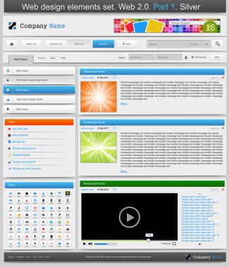 Web design elements set. 2.0. Part 1. clipart
