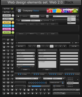 Web design elements black clipart